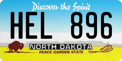 ND license plate HEL896