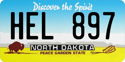 ND license plate HEL897