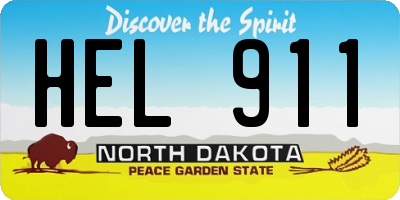 ND license plate HEL911