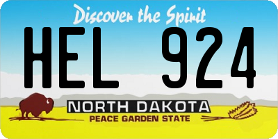 ND license plate HEL924