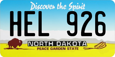 ND license plate HEL926