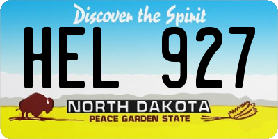 ND license plate HEL927