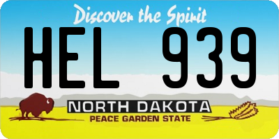 ND license plate HEL939
