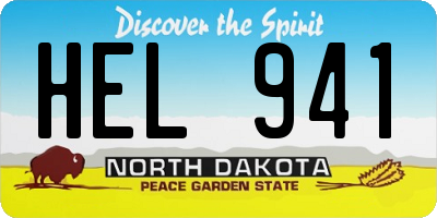 ND license plate HEL941