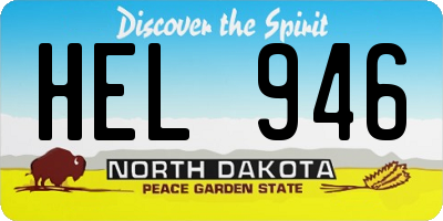 ND license plate HEL946