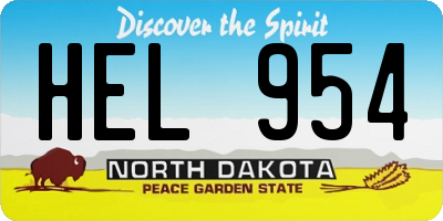 ND license plate HEL954