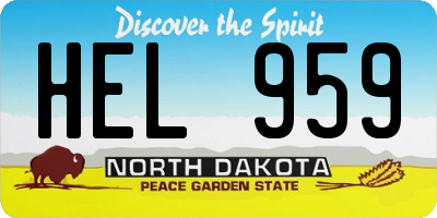 ND license plate HEL959