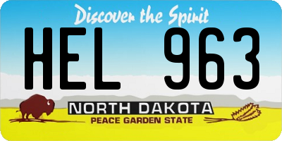 ND license plate HEL963