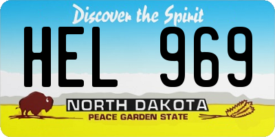 ND license plate HEL969