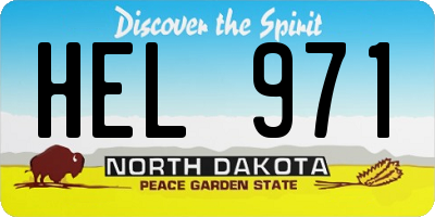 ND license plate HEL971
