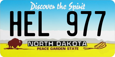 ND license plate HEL977