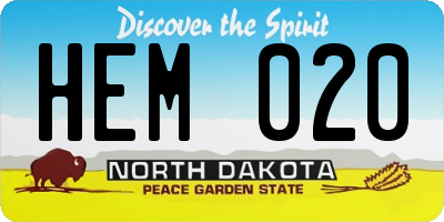 ND license plate HEM020