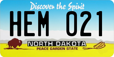 ND license plate HEM021