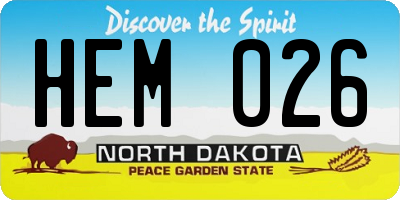 ND license plate HEM026