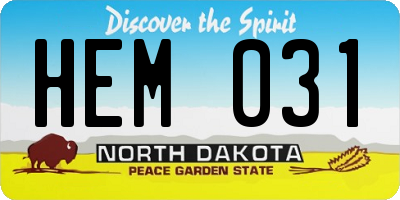 ND license plate HEM031
