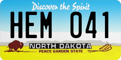 ND license plate HEM041