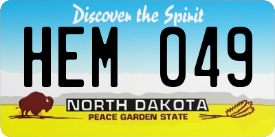 ND license plate HEM049