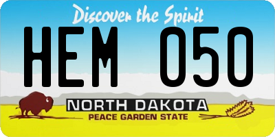 ND license plate HEM050