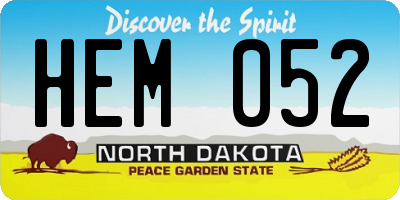 ND license plate HEM052