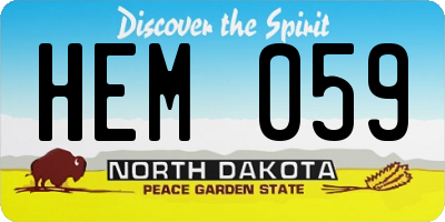 ND license plate HEM059