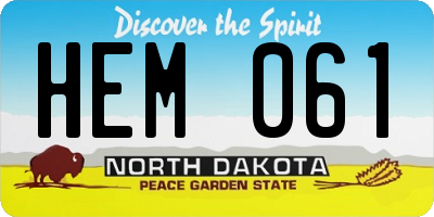 ND license plate HEM061