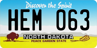 ND license plate HEM063
