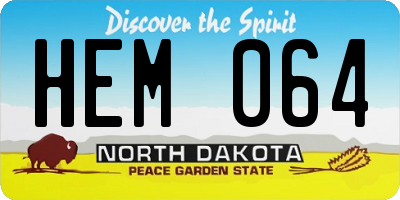 ND license plate HEM064
