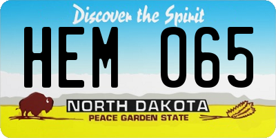 ND license plate HEM065