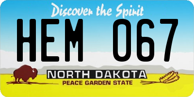 ND license plate HEM067