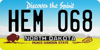 ND license plate HEM068
