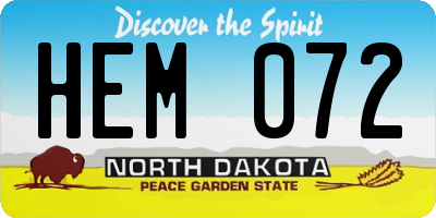 ND license plate HEM072