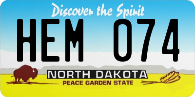 ND license plate HEM074