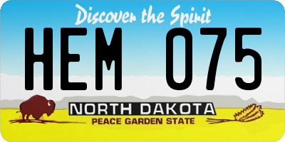 ND license plate HEM075