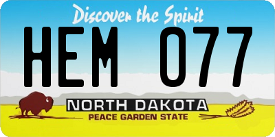 ND license plate HEM077
