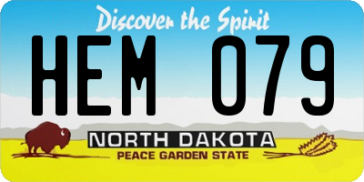 ND license plate HEM079