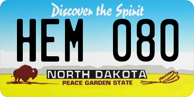 ND license plate HEM080
