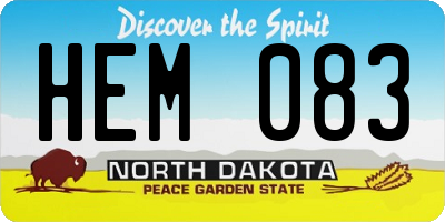ND license plate HEM083