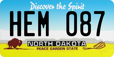 ND license plate HEM087
