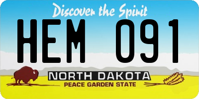 ND license plate HEM091