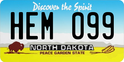 ND license plate HEM099