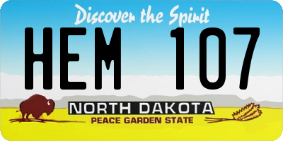 ND license plate HEM107