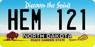 ND license plate HEM121
