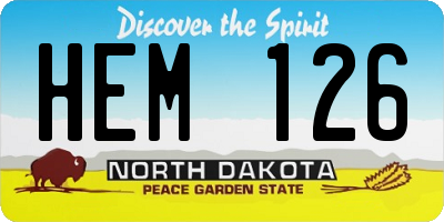 ND license plate HEM126