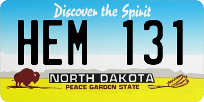 ND license plate HEM131
