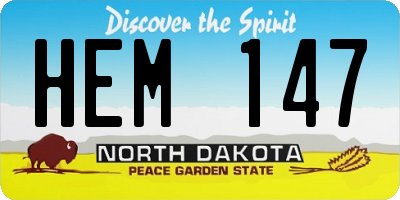 ND license plate HEM147