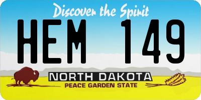 ND license plate HEM149