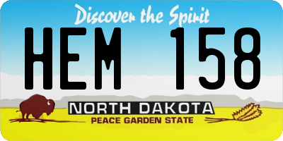 ND license plate HEM158