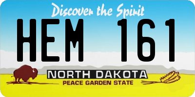 ND license plate HEM161