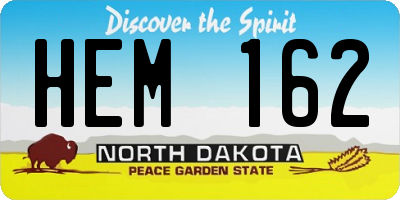 ND license plate HEM162