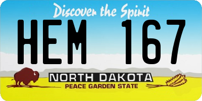 ND license plate HEM167